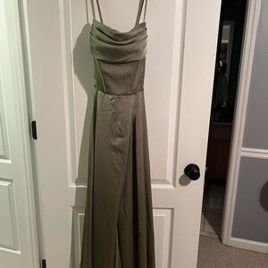Elegant Olive Green dress